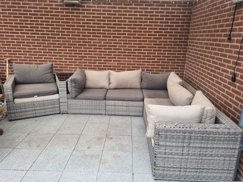 Loungeset, Tuin en Terras, Tuinsets en Loungesets, Gebruikt, Kunststof, Bank, Ophalen