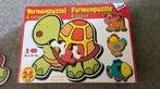 Vormenpuzzel 4 puzzels dieren peuter 5 stukjes, Ophalen of Verzenden, 10 tot 50 stukjes, Zo goed als nieuw