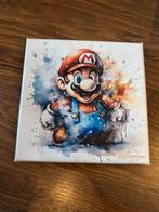Schilderij 20x20 cm mario van nintendo print, Antiek en Kunst, Ophalen
