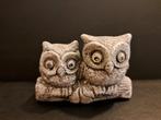Beeldje 2 stenen uiltjes jaren 80 grijs, Verzamelen, Beelden en Beeldjes, Ophalen of Verzenden, Zo goed als nieuw, Dier