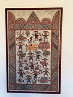 Batik ingelijst aardetinten uit Indonesië , Bandung, Antiek en Kunst, Ophalen of Verzenden