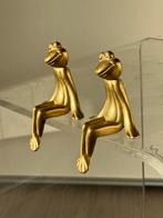 Vintage Messing Kikker Wanddecoratie zittende kikkers, Ophalen of Verzenden, Gebruikt, Metaal, Dierenbeeld