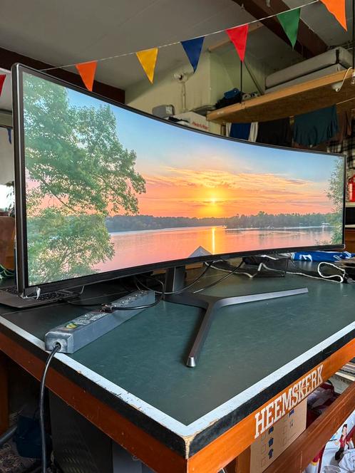 Samsung 49 inch QLED Ultrawide 144Hz Curved Monitor, Computers en Software, Monitoren, Zo goed als nieuw, 101 t/m 150 Hz, DisplayPort