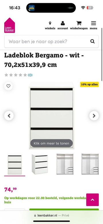 Kast 3 lades beschikbaar voor biedingen