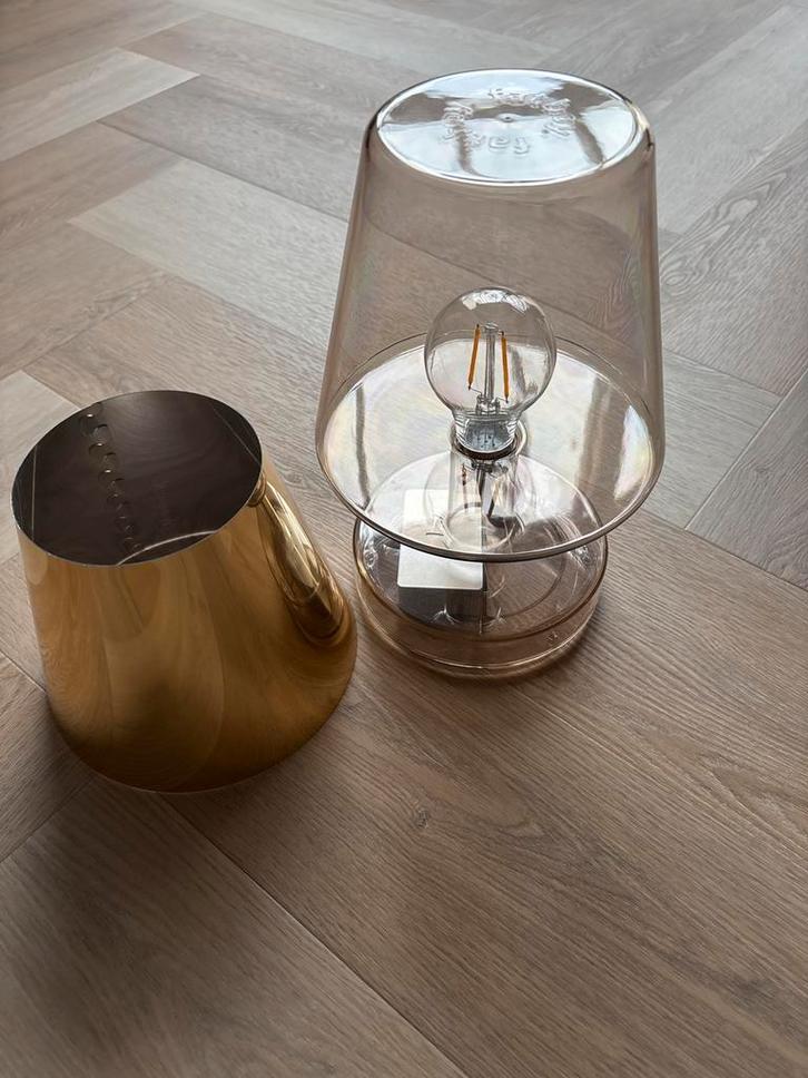 Fatboy Transloetje Lamp met Gouden Kappie, Huis en Inrichting, Lampen | Vloerlampen, Zo goed als nieuw, Minder dan 100 cm, Kunststof