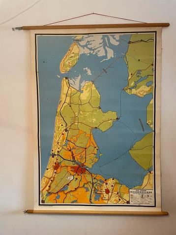 Antieke Schoolplaat Noord-Holland beschikbaar voor biedingen