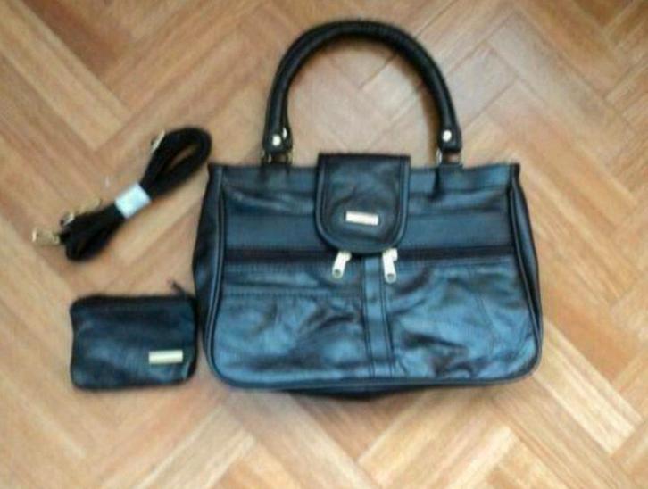 Bruine echt leren hand- schoudertas met sleuteletui!, Sieraden, Tassen en Uiterlijk, Tassen | Damestassen, Nieuw, Handtas, Bruin