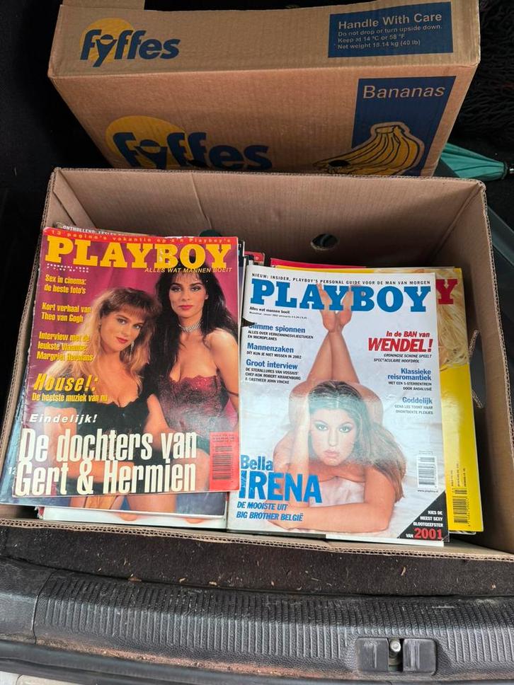 Doos vol vintage  playboys 2x penthouse, Boeken, Tijdschriften en Kranten, Zo goed als nieuw, Damesbladen, Ophalen