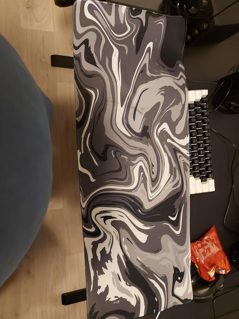 Zwart grijs wit marmer muismat xxl, Computers en Software, Muismatten, Ophalen, Zo goed als nieuw