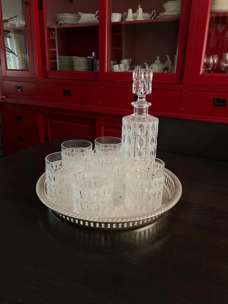 Nachtmann karaf met wiskeyglazen loodkristal incl. schaal, Antiek en Kunst, Antiek | Glas en Kristal, Ophalen