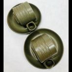 Vintage Denby Camelot Chevron 1961 2x kop en schotel servies, Antiek en Kunst, Ophalen of Verzenden