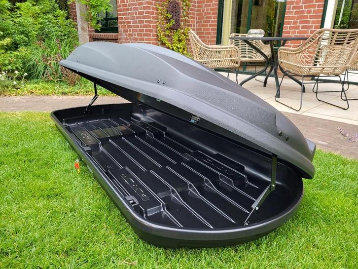 Te huur: Ruime dakkoffer / Skibox Twinny Load TBX 470 Liter, Auto diversen, Dakkoffers, Zo goed als nieuw, Ophalen
