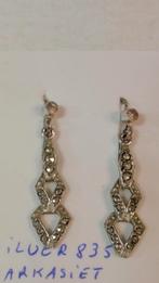 Paar mooie vintage 835 zilveren oorbellen met markasietjes, Sieraden, Tassen en Uiterlijk, Oorbellen, Hangers, Ophalen of Verzenden