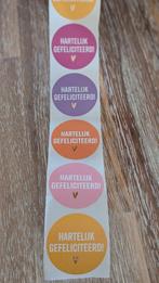 Stickers "hartelijk gefeliciteerd", Hobby en Vrije tijd, Ophalen of Verzenden, Nieuw, Meerdere stickers
