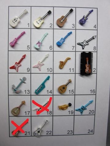 L387 LEGO ACCESSOIRES GITAAR GITAREN VIOOL GUITAR SAXOFOON beschikbaar voor biedingen
