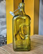 Groene glazen petfles, Antiek en Kunst, Antiek | Glas en Kristal, Ophalen of Verzenden