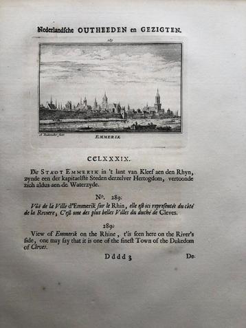 289 / Emmerik in het land van Cleef Kopergravure 1733 beschikbaar voor biedingen