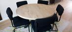 Ronde eettafel met 5 stoelen, Huis en Inrichting, Tafels | Eettafels, Rond, Ophalen of Verzenden, Zo goed als nieuw, Vijf personen of meer