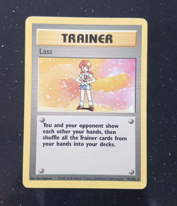 Trainer Lass Pokemonkaart (1e generatie), Hobby en Vrije tijd, Verzamelkaartspellen | Pokémon, Zo goed als nieuw, Losse kaart
