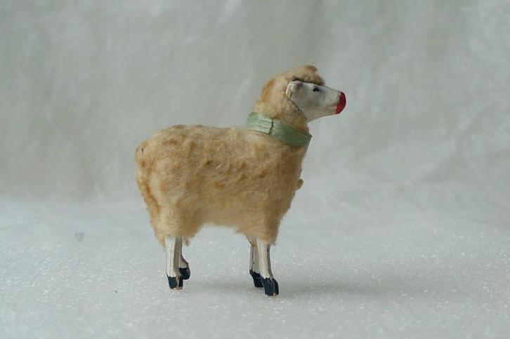 Antiek Ertsgebergte kerststal schaap / Erzgebirge schaap S1, Diversen, Kerst, Gebruikt, Ophalen of Verzenden