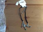 Leuke ketting MKM design. koord + metaal + strass. nieuw, Sieraden, Tassen en Uiterlijk, Ophalen of Verzenden, Nieuw, Zwart, Met strass
