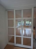 Schuifdeurcombinatie Hout/Glas - Wit, Gebruikt, 80 tot 100 cm, Binnendeur, Ophalen of Verzenden