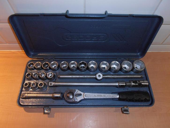 Zgan GEDORE 24 dlg doppen set 1/2 dop-opname., Doe-het-zelf en Verbouw, Gereedschap | Handgereedschap, Nieuw, Ophalen of Verzenden