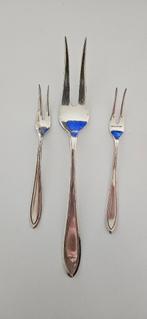 Keltum, vlees en vleeswaren vorken. Verzilverd, Puntfilet, Ophalen of Verzenden, Zo goed als nieuw, Zilver