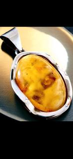 Zilveren hanger met strogele Baltische zeeamber., Overige voorstellingen, Verzenden, Geel, Nieuw