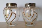 Lepelvaasje en kannetje frosted glas art nouveau decoratie, Verzenden