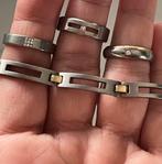 Boccia ringen en armband titanium goud diamanten, Ophalen of Verzenden, Dame, Goud, Kleiner dan 17