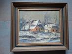 Vintage schilderij winterlandschap, Antiek en Kunst, Kunst | Schilderijen | Klassiek, Ophalen of Verzenden