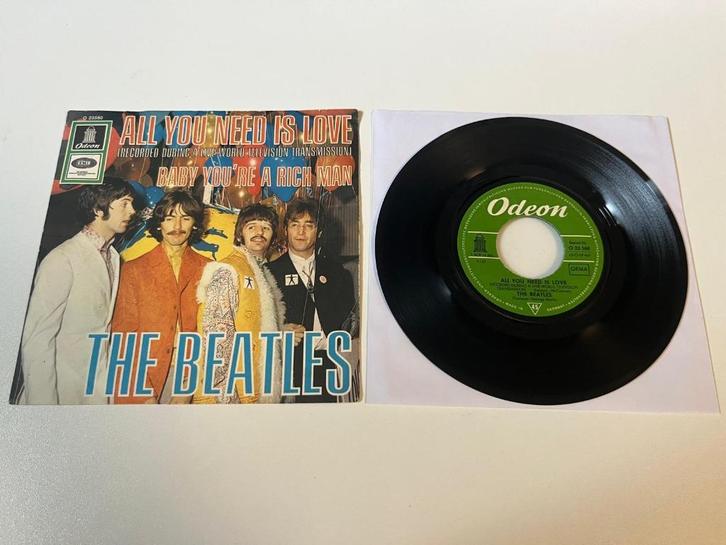 The Beatles – All You Need Is Love / Baby You’re A Rich Man, Cd's en Dvd's, Vinyl | Pop, Gebruikt, 1960 tot 1980, Overige formaten