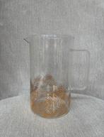 Glazen kan met gouden blaadjes van H&M Home + gratis glazen, Ophalen, Glas of Glazen, Overige stijlen, Glas