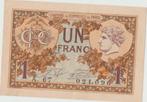 Frankrijk  1 franc 1919 en 1922 €10 per Bankbiljet, Postzegels en Munten, Bankbiljetten | Europa | Niet-Eurobiljetten, Setje, Frankrijk
