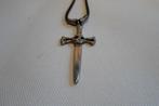 Ketting + Hanger Rock Punk Zwaard, Ophalen of Verzenden, Zo goed als nieuw, Zilver, Overige materialen