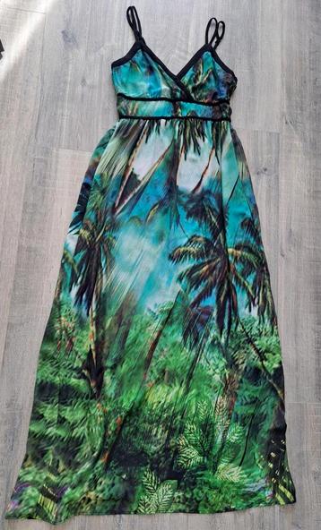 Lange jurk met palm print mt 36 miss Etam