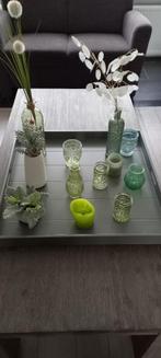 Dienblad met accessoires, Huis en Inrichting, Woonaccessoires | Dienbladen, Ophalen, Vierkant, Hout