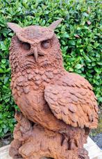 Grote zware super mooie gietijzeren uil op tak., Tuin en Terras, Tuinbeelden, Ophalen, Nieuw, Metaal, Dierenbeeld