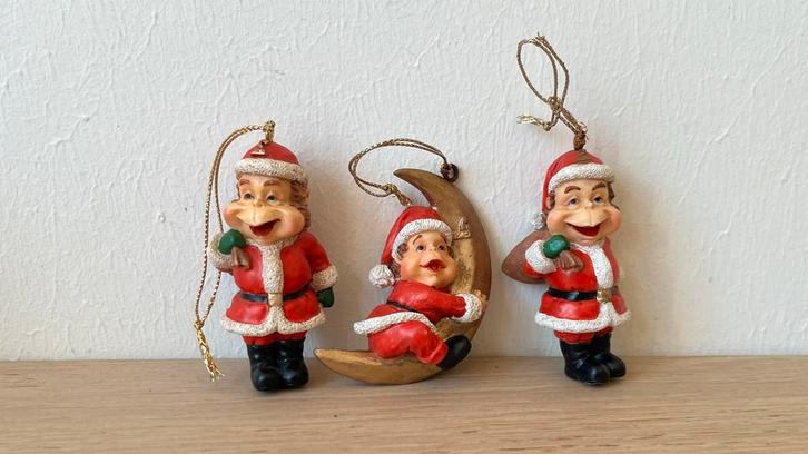 Vintage efteling Laaf Kersthangers - Set van 3, Diversen, Kerst, Gebruikt, Ophalen of Verzenden