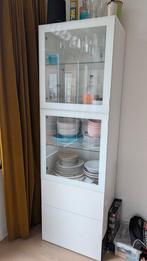 IKEA Bestå vitrinekast met glazen deuren en twee lades., Overige materialen, Minder dan 50 cm, Gebruikt, Met deur(en)