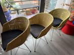 3 stijlvolle rotan-look eetkamerstoelen, Huis en Inrichting, Stoelen, Ophalen, Gebruikt, Kunststof, Eén