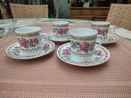 Vier mooie oude kleine Chinese kop en schotels. Met merkje.:, Ophalen of Verzenden
