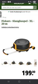 Fiskars slanghaspel inclusief slangen etc., Tuin en Terras, Tuinslangen, Ophalen, Zo goed als nieuw, Tuinslang