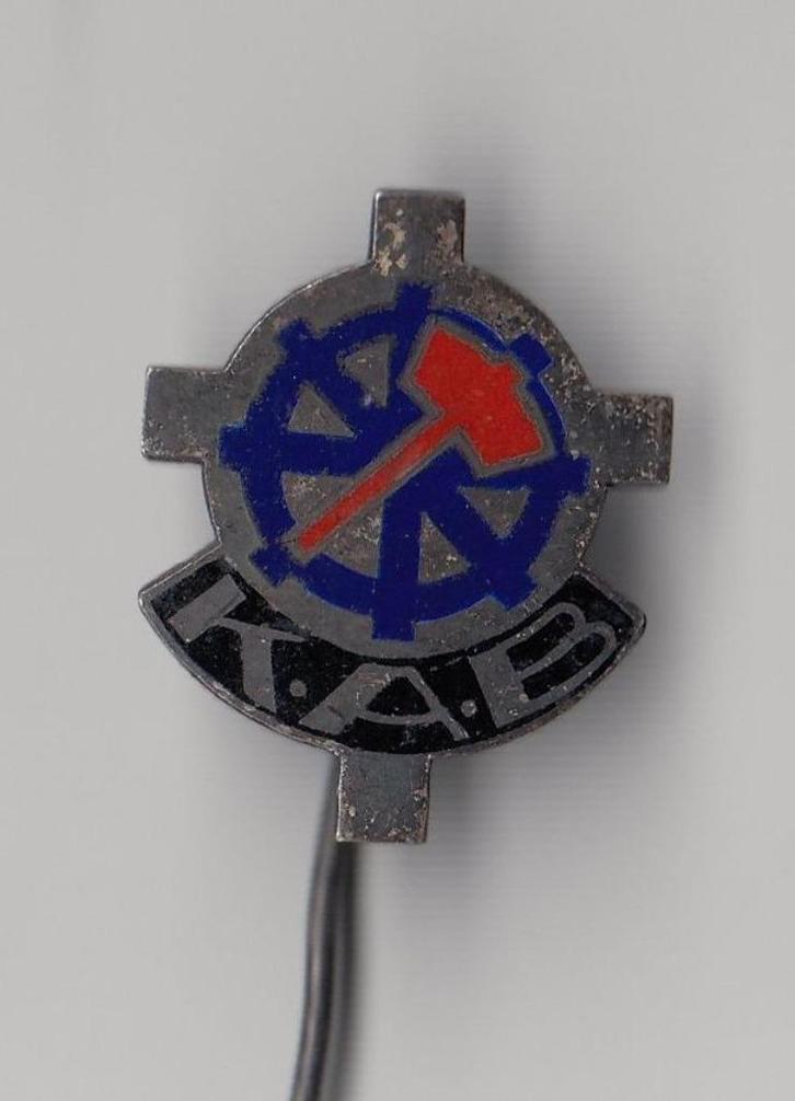 Zilver KAB Vakbond speldje, Verzamelen, Speldjes, Pins en Buttons, Gebruikt, Speldje of Pin, Overige onderwerpen, Ophalen of Verzenden