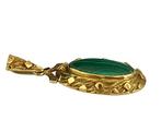 Vintage gouden hanger met malachiet, L 33 mm, Overige voorstellingen, Verzenden, Zo goed als nieuw, Info@nynkegardenier.nl