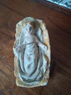 Antiek gipsen Jezus in Kribbe - Kerststal Figuur, Antiek en Kunst, Ophalen of Verzenden