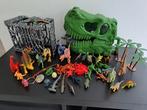 Dino kop opbergbox en kooi met 50+ dino's hekjes bomen, Ophalen of Verzenden, Gebruikt