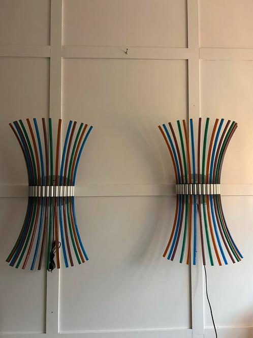 VeArt Vintage Design wandlampen Italië (2), Huis en Inrichting, Lampen | Wandlampen, Gebruikt, Glas, Ophalen