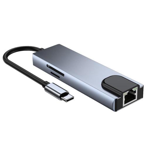 Usb BYL-2017 Type C Multipoort Adapter USB, 4K Hdmi, LAN,PD, Audio, Tv en Foto, Audiokabels en Televisiekabels, Nieuw, Overige kabels